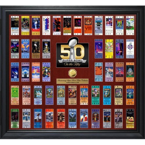 Super Bowl 50 Ticket 50th Anniversary Ticket Collection Gold Coin Frame